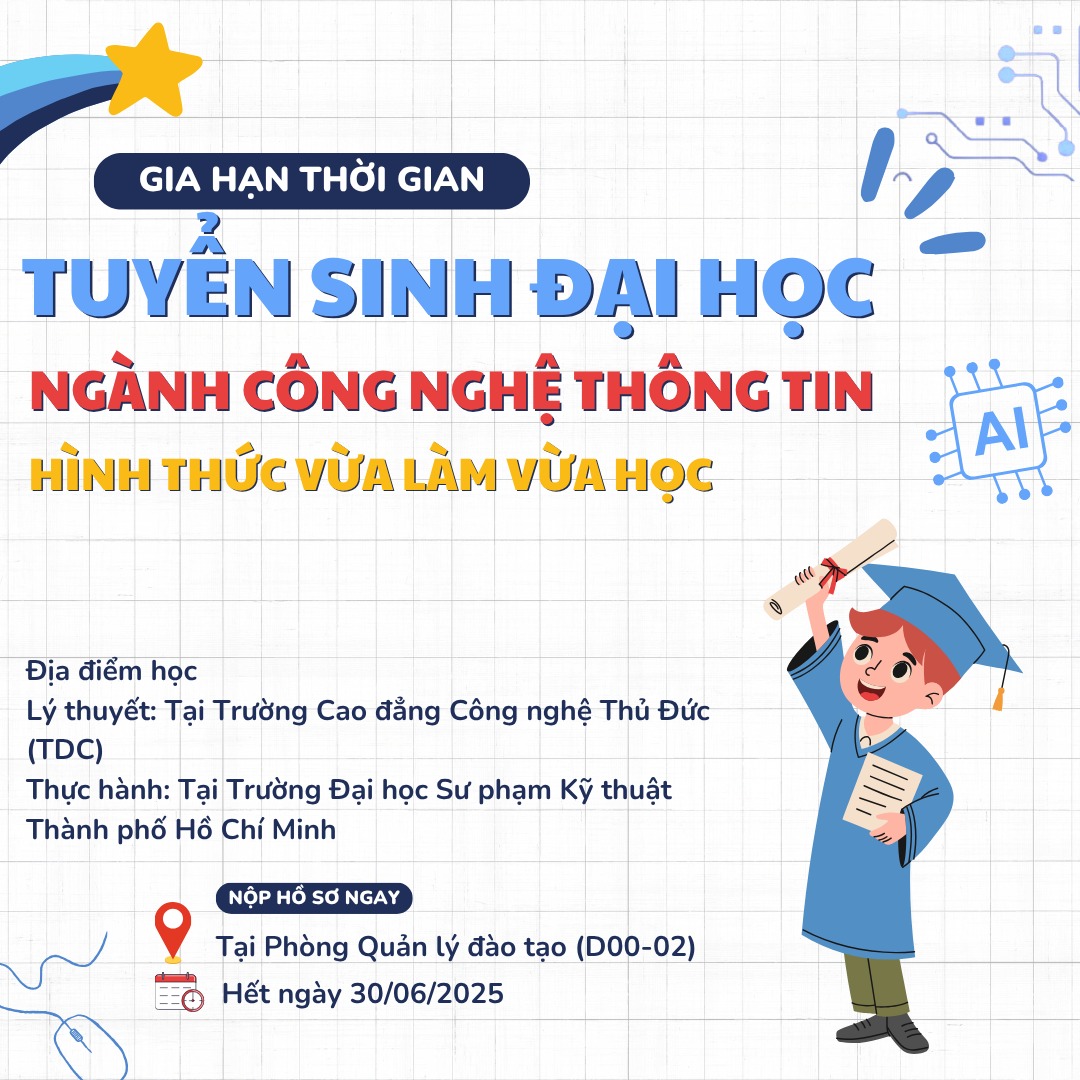 THÔNG BÁO TUYỂN SINH LIÊN THÔNG ĐẠI HỌC NGÀNH CÔNG NGHỆ THÔNG TIN – HỌC TẠI TDC